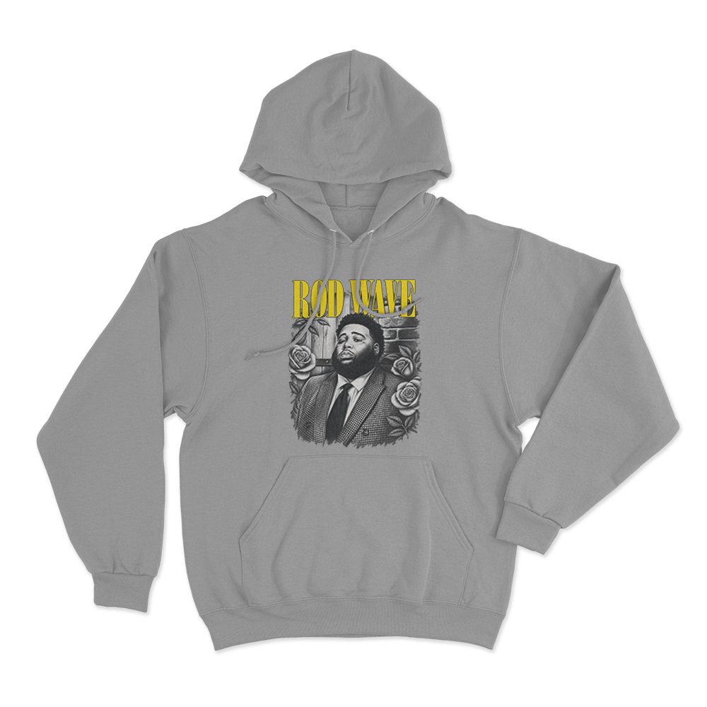 Rod Wave Portrait Unisex Hoodie Grey Rod Wave Portrait Unisex Hoodie Grey