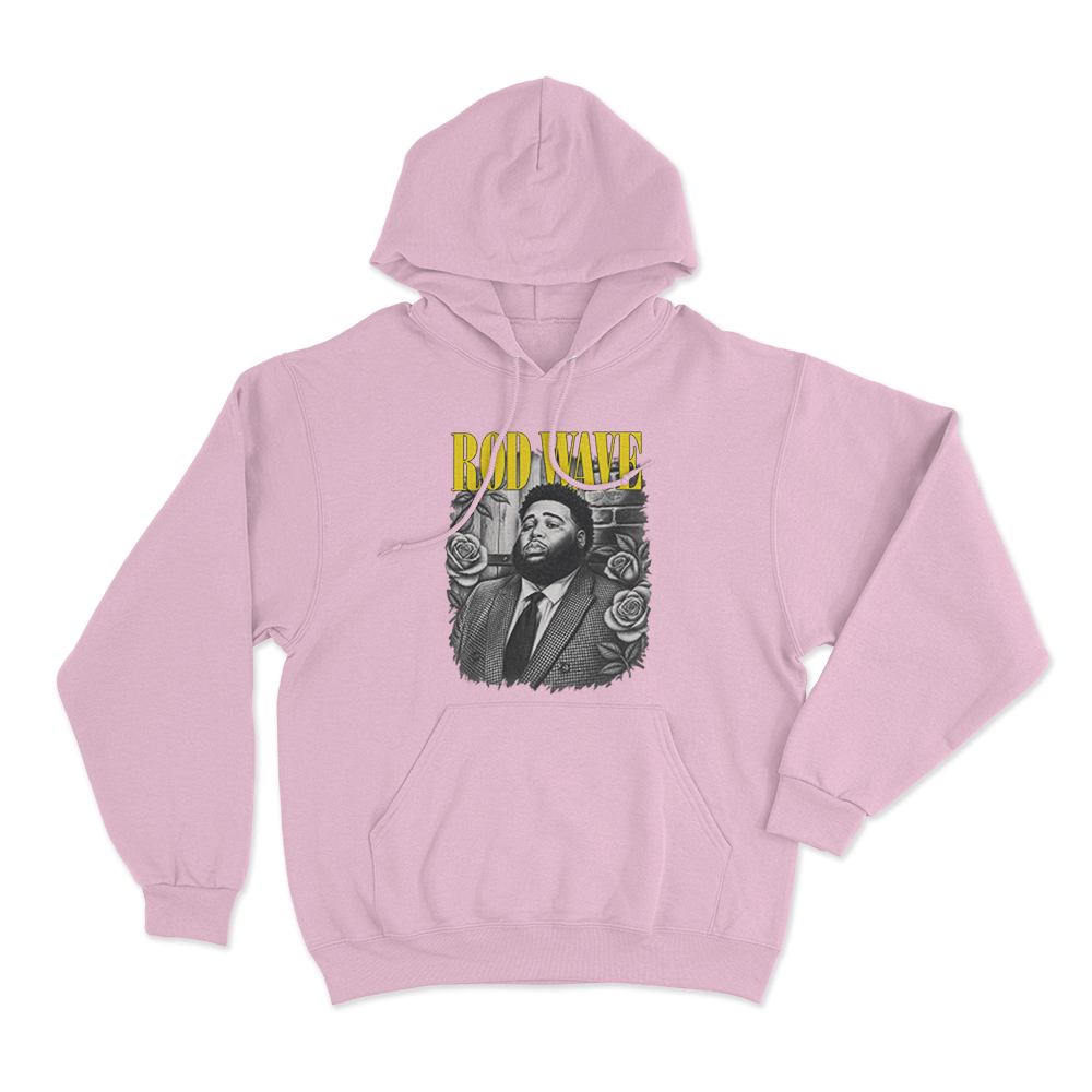 Rod Wave Portrait Unisex Hoodie Pink Rod Wave Portrait Unisex Hoodie Pink