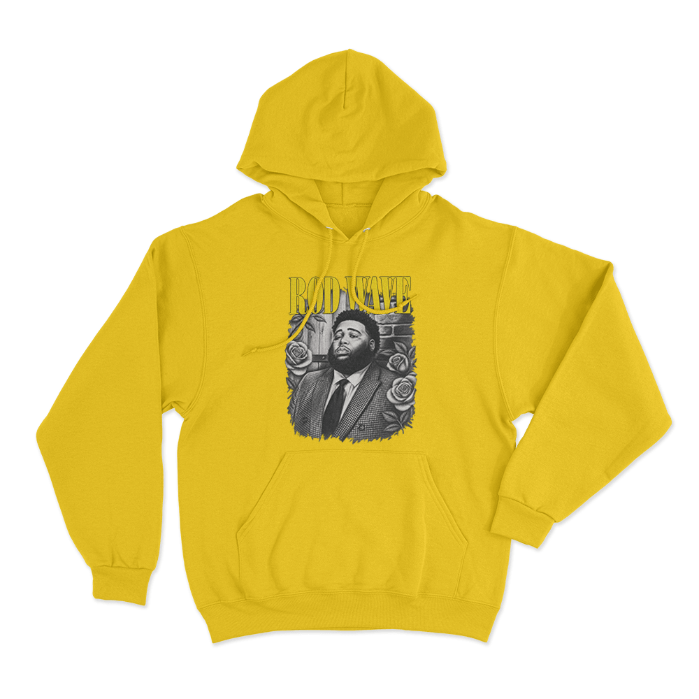 Rod Wave Portrait Unisex Hoodie Yellow Rod Wave Portrait Unisex Hoodie Yellow