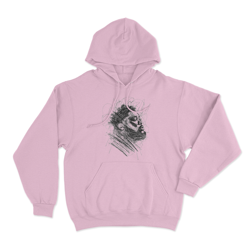Rod Wave Scribble Portrait Unisex Hoodie Pink Rod Wave Scribble Portrait Unisex Hoodie Pink