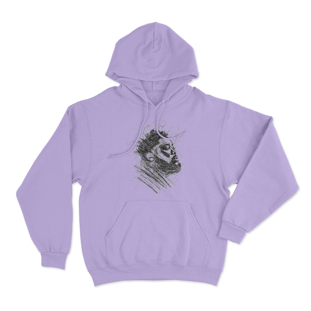 Rod Wave Scribble Portrait Unisex Hoodie Purple Rod Wave Scribble Portrait Unisex Hoodie Purple