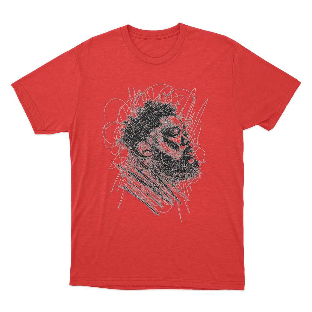 Rod Wave Scribble Portrait Unisex T Shirt Red Rod Wave Scribble Portrait Unisex T Shirt Red
