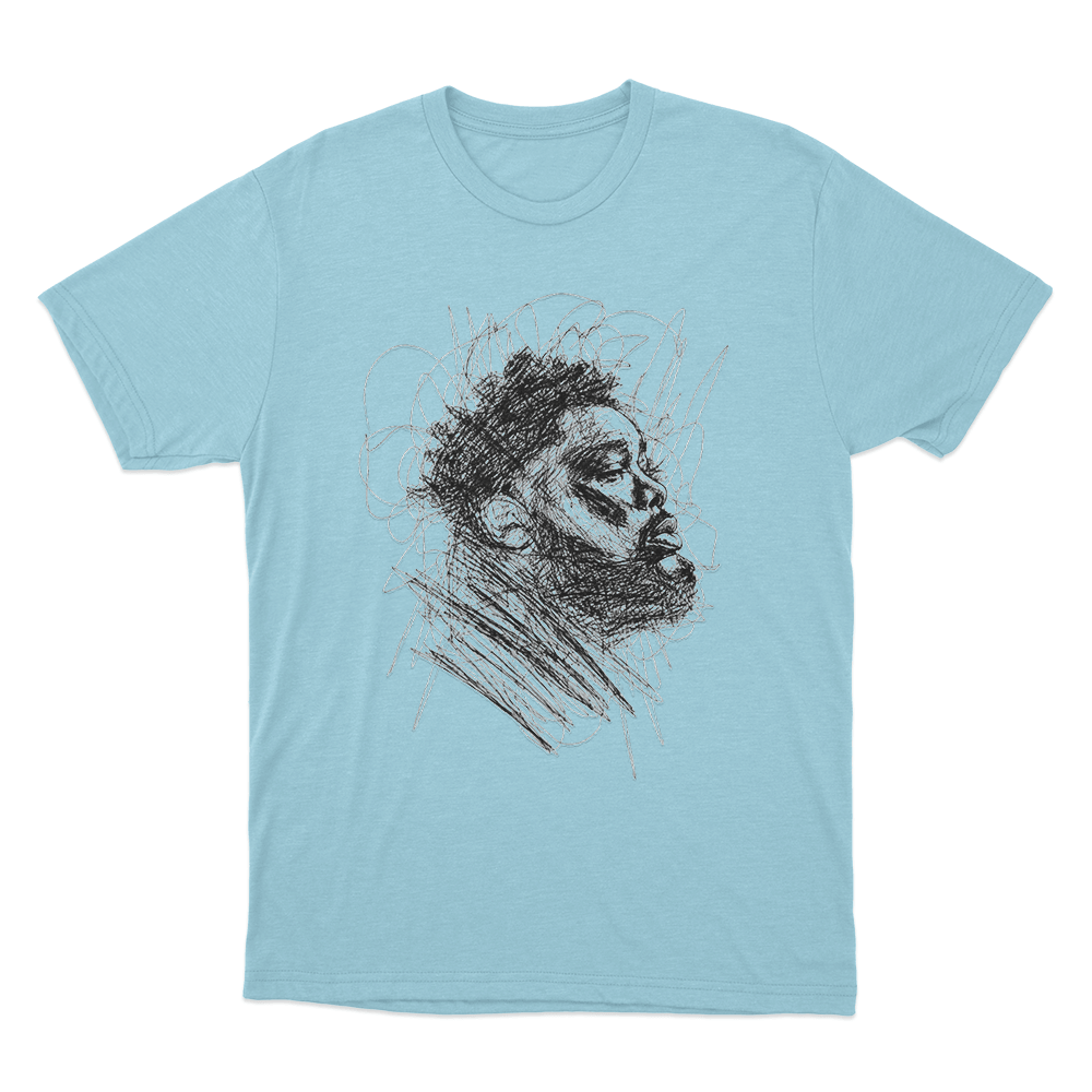 Rod Wave Scribble Portrait Unisex T Shirt Sky Blue Rod Wave Scribble Portrait Unisex T Shirt Sky Blue