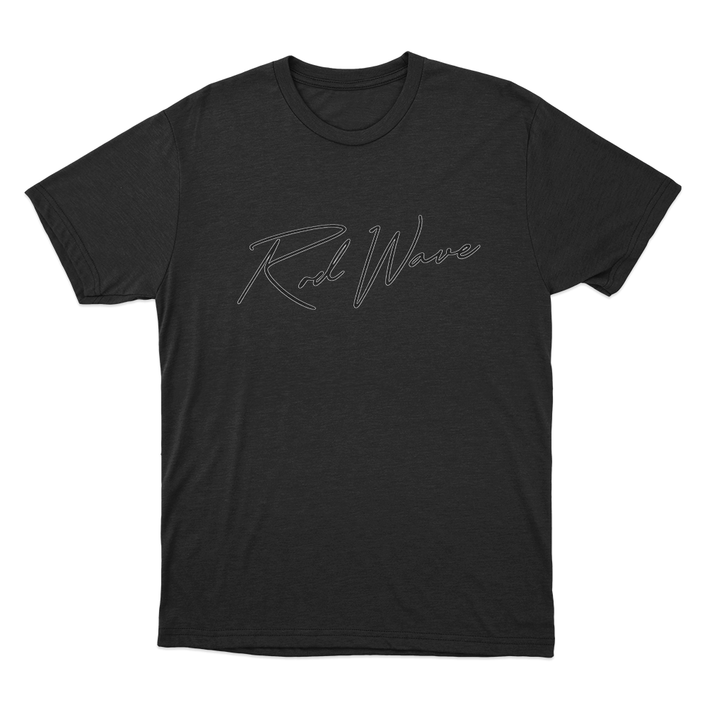 Rod Wave Signature Logo Unisex T Shirt Black Rod Wave Signature Logo Unisex T Shirt Black