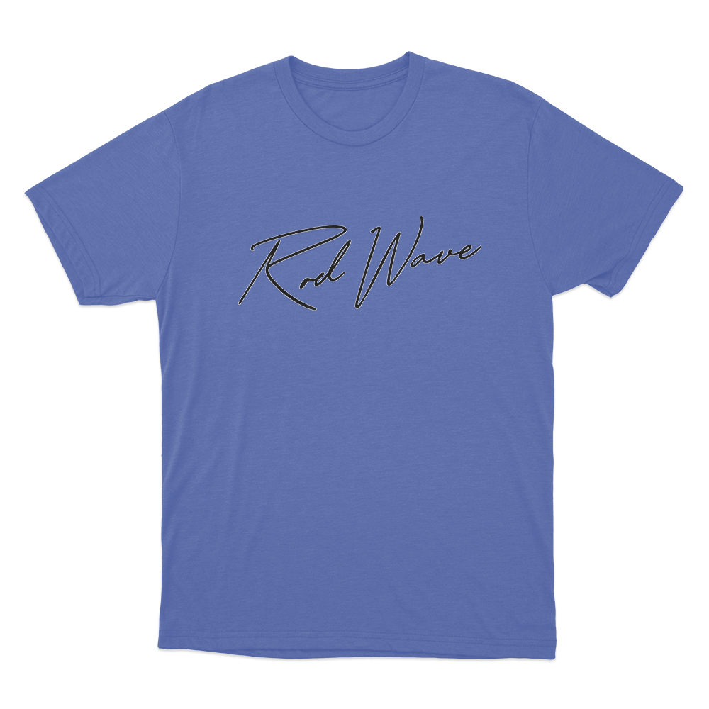 Rod Wave Signature Logo Unisex T Shirt Blue Rod Wave Signature Logo Unisex T Shirt Blue