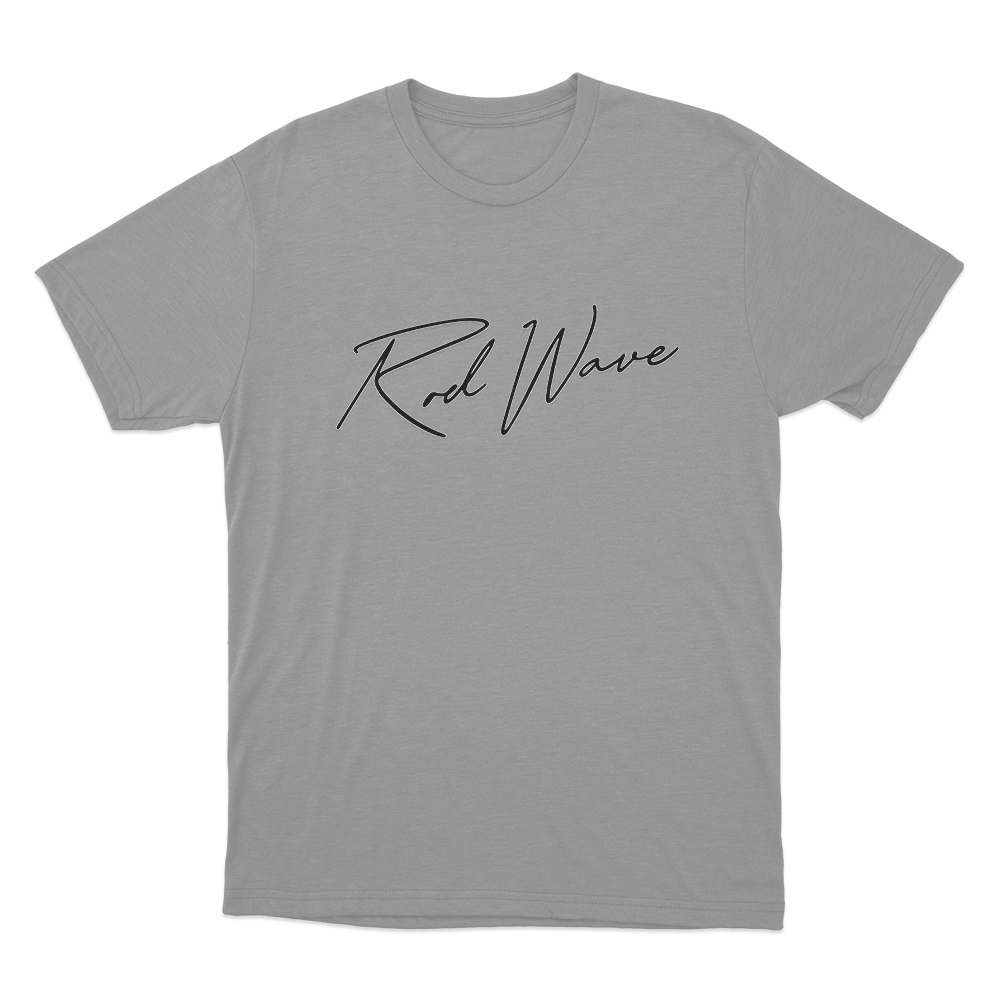 Rod Wave Signature Logo Unisex T Shirt Grey Rod Wave Signature Logo Unisex T Shirt Grey