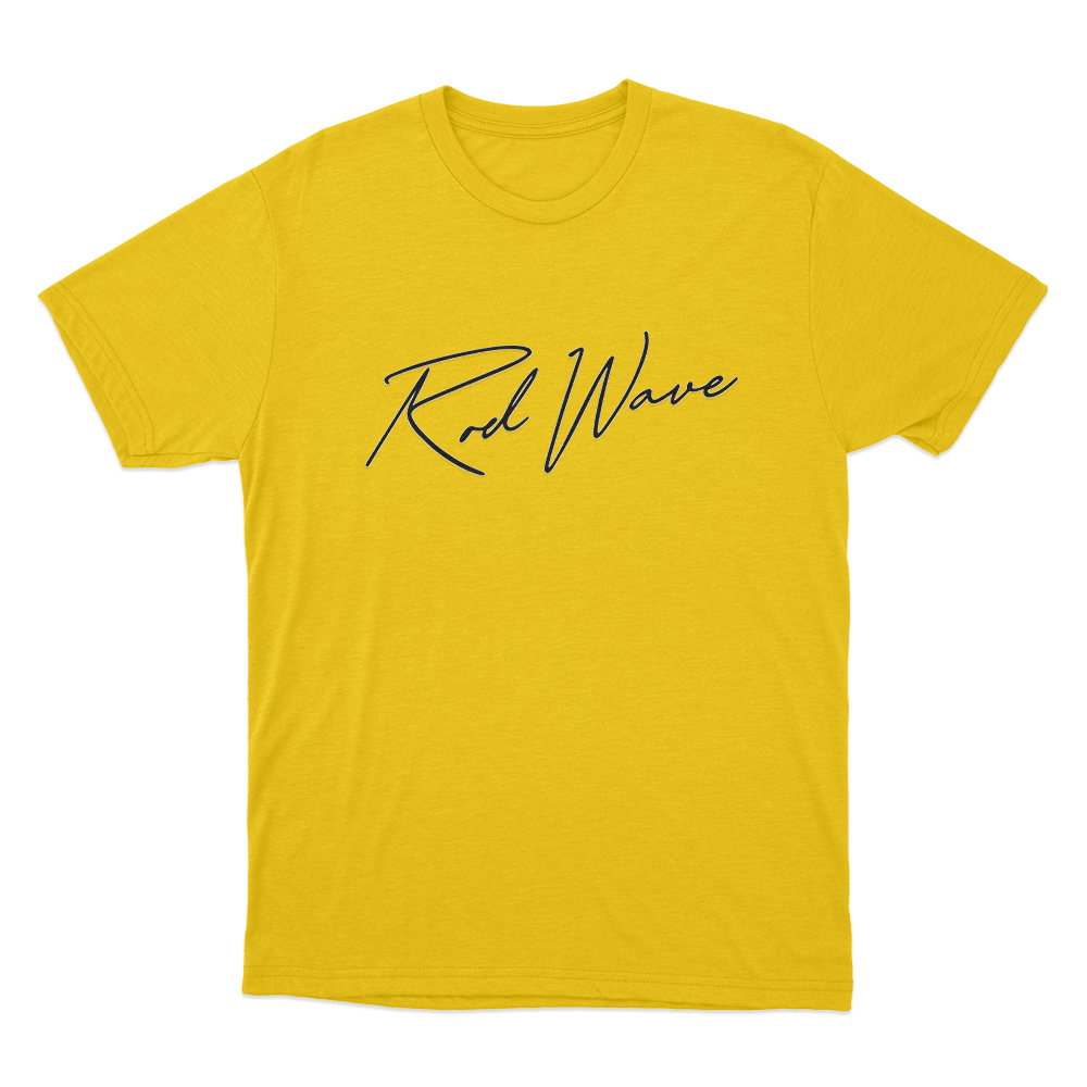 Rod Wave Signature Logo Unisex T Shirt Yellow Rod Wave Signature Logo Unisex T Shirt Yellow